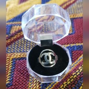 Fashion jewelry Chanel ring sliver tone
